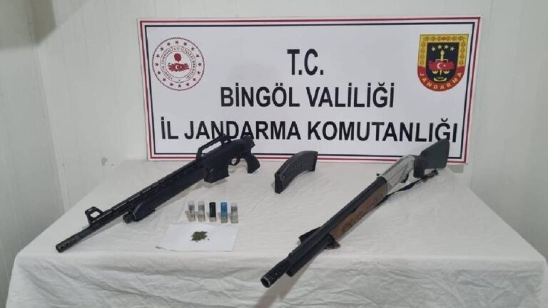Bingöl'de 2 ruhsatsız tüfek ve uyuşturucu madde ele geçirildi